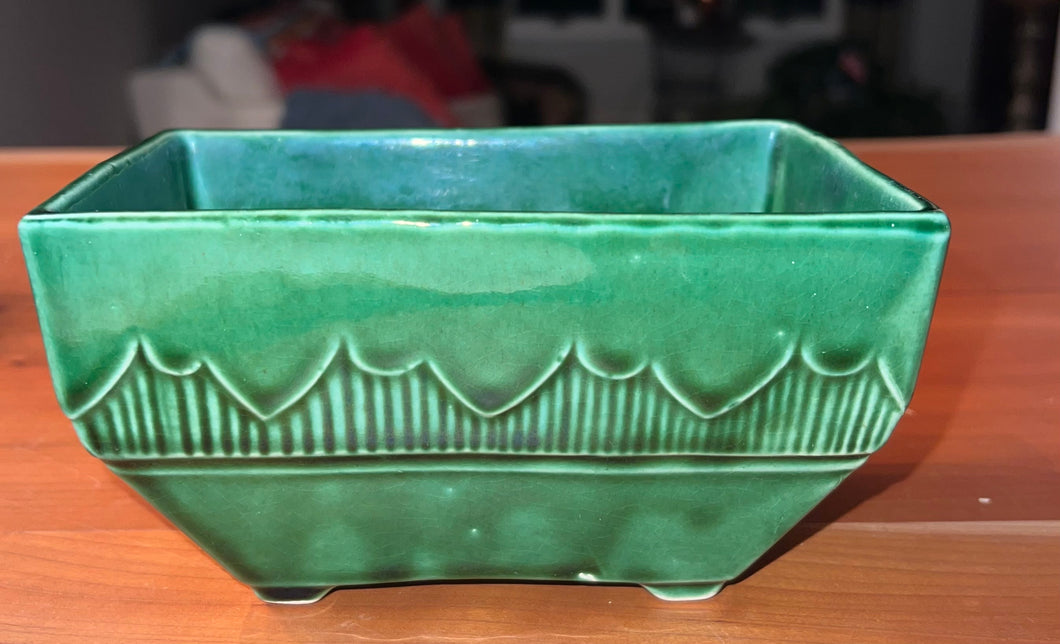 Vintage American Pottery MCM Green Planter, 611 USA