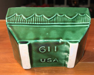 Vintage American Pottery MCM Green Planter, 611 USA