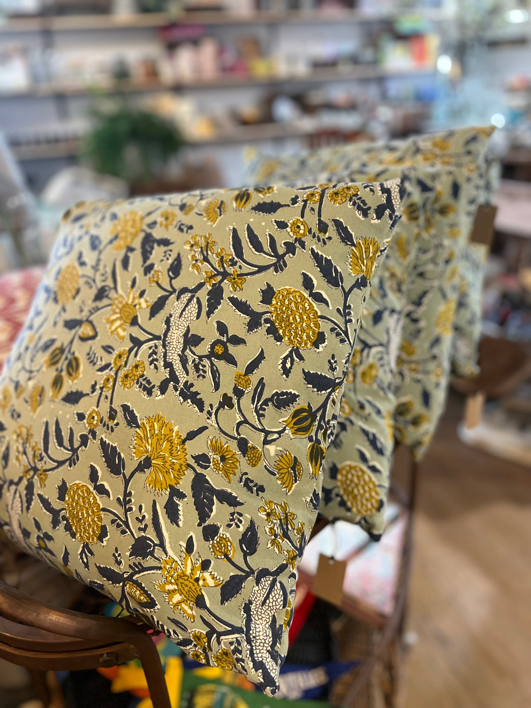 Floral Pillow, 18” x 18”