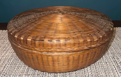 Antique Chinese Woven Sewing Basket