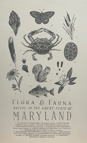 Maryland Flora and Fauna Poster