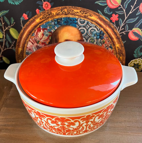 Vintage MCM Royal Doulton Seville Oven-To-Table Round Casserole w/Lid 8