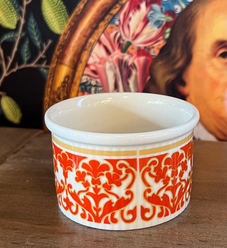 Vintage MCM Royal Doulton Seville, Orange and White Ramekin