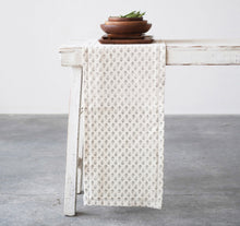 Load image into Gallery viewer, Charcoal &amp; Cream Floral Table Runner