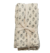 Load image into Gallery viewer, Charcoal &amp; Cream Floral Napkin Set