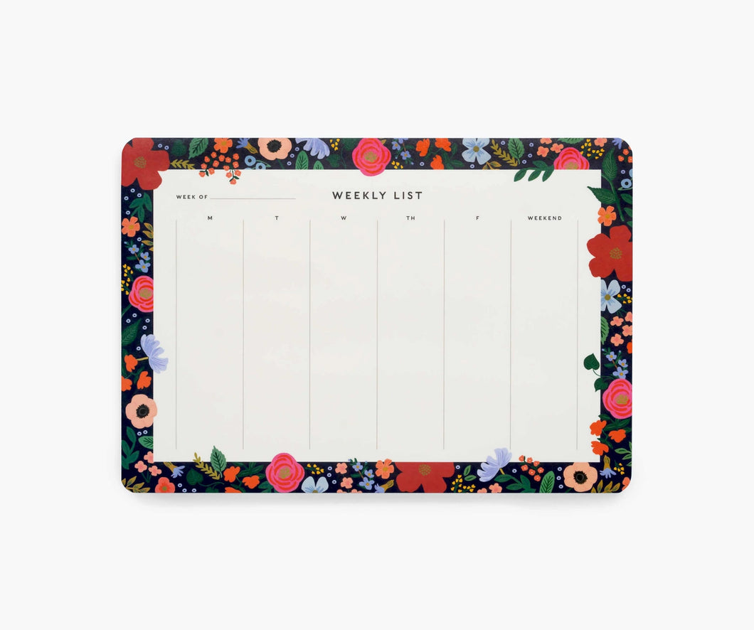 Rifle Paper Co. Weekly Desk Pad - Wild Rose