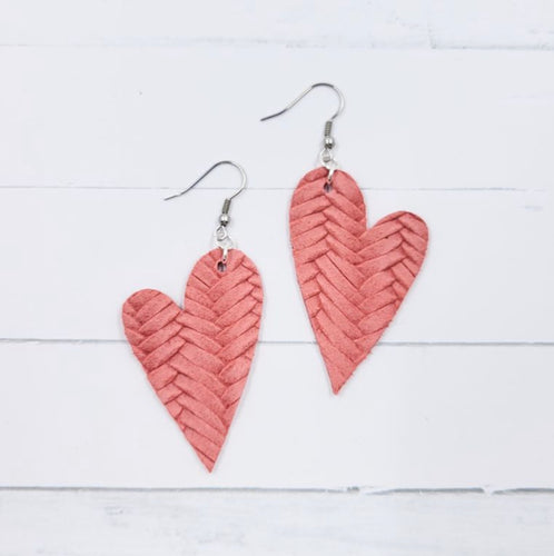 Watermelon Braided Leather Earring