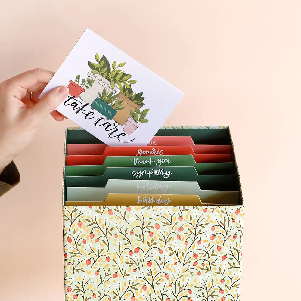 Strawberry Meadow Card Organizer